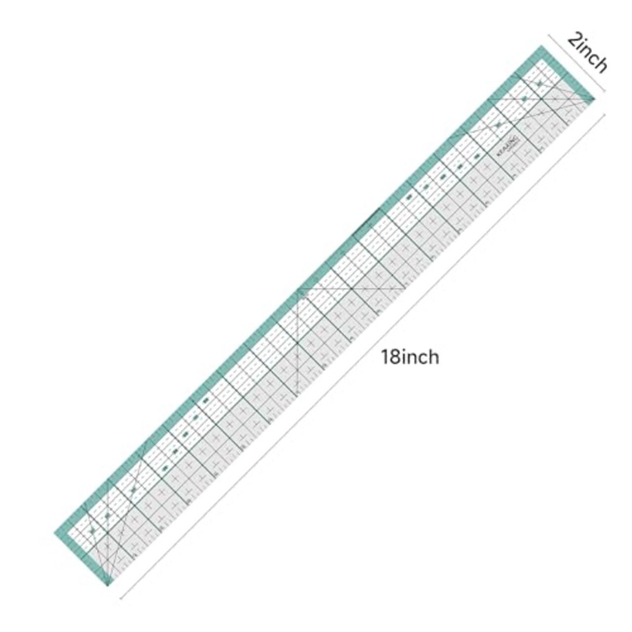 Kearing® Metal Edge Acrylic Quilting Ruler - 3mm Thick with Laser Grid, Sewing and Quilting Supplies with Cutting Edge, Non-Slip Backing for Rotary Cutter & Fabric Cutting